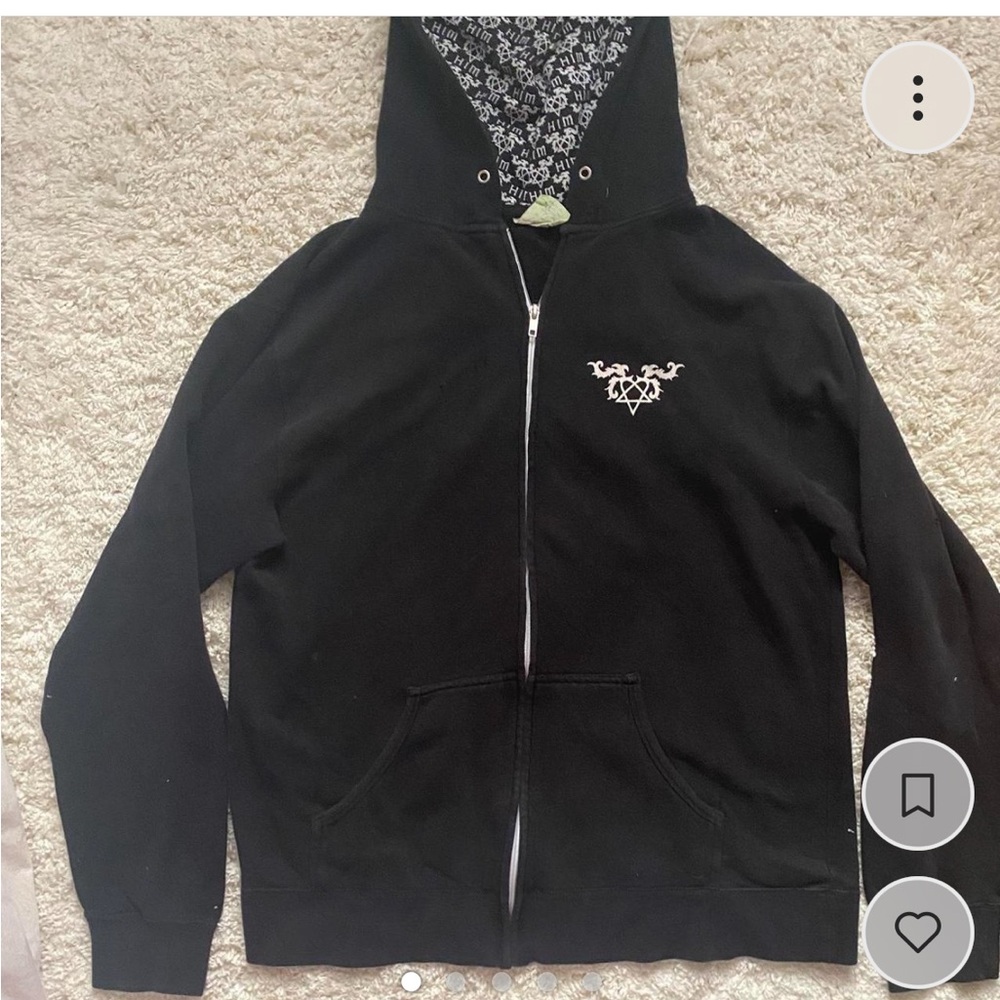 Heartagram HIM band bam margera XL hoodie zip up rare